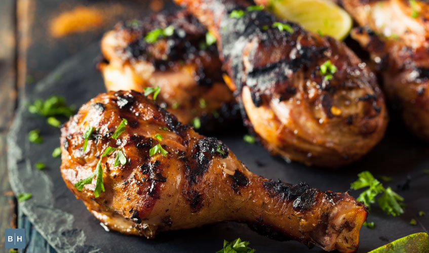 Plate of jerk chicken